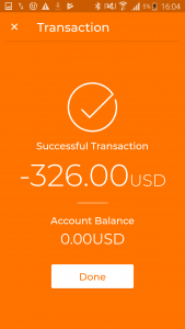 example of withdraw from Oveit's cashless payment system