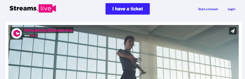 streams.live landing page